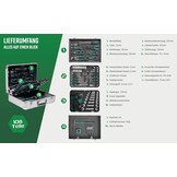 Brüder Mannesmann M29075 Gereedschapsset, 108-Delig, Aluminium Gereedschapskoffer, Groen/Zilver