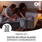Kinderkraft Bijzetbed NESTE UP, Co-sleeper 2 in 1, Aanschuifwieg voor Baby, In Hoogte Verstelbaar Babybed, met Matras, Beige