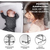 Kinderkraft Bijzetbed NESTE UP, Co-sleeper 2 in 1, Aanschuifwieg voor Baby, In Hoogte Verstelbaar Babybed, met Matras, Beige