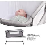 Kinderkraft Bijzetbed NESTE UP, Co-sleeper 2 in 1, Aanschuifwieg voor Baby, In Hoogte Verstelbaar Babybed, met Matras, Beige