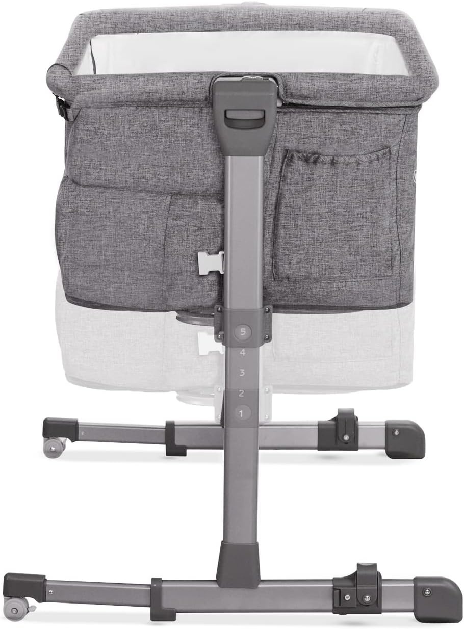 Kinderkraft Bijzetbed NESTE UP, Co-sleeper 2 in 1, Aanschuifwieg voor Baby, In Hoogte Verstelbaar Babybed, met Matras, Beige