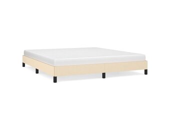 vidaXL Bedframe zonder matras stof crèmekleurig 160x200 cm