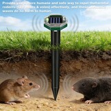 Zonnewering tegen mol, 6 stuks op zonne-energie, muizen, repeller, voor buiten, zonder gevaar voor dieren, voor tuin, gazon buiten, voor taupe, veldmuis, slang