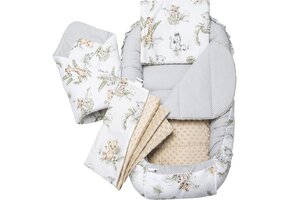 Babynest Set 5-delig Safari met beige Minky - 46% Korting