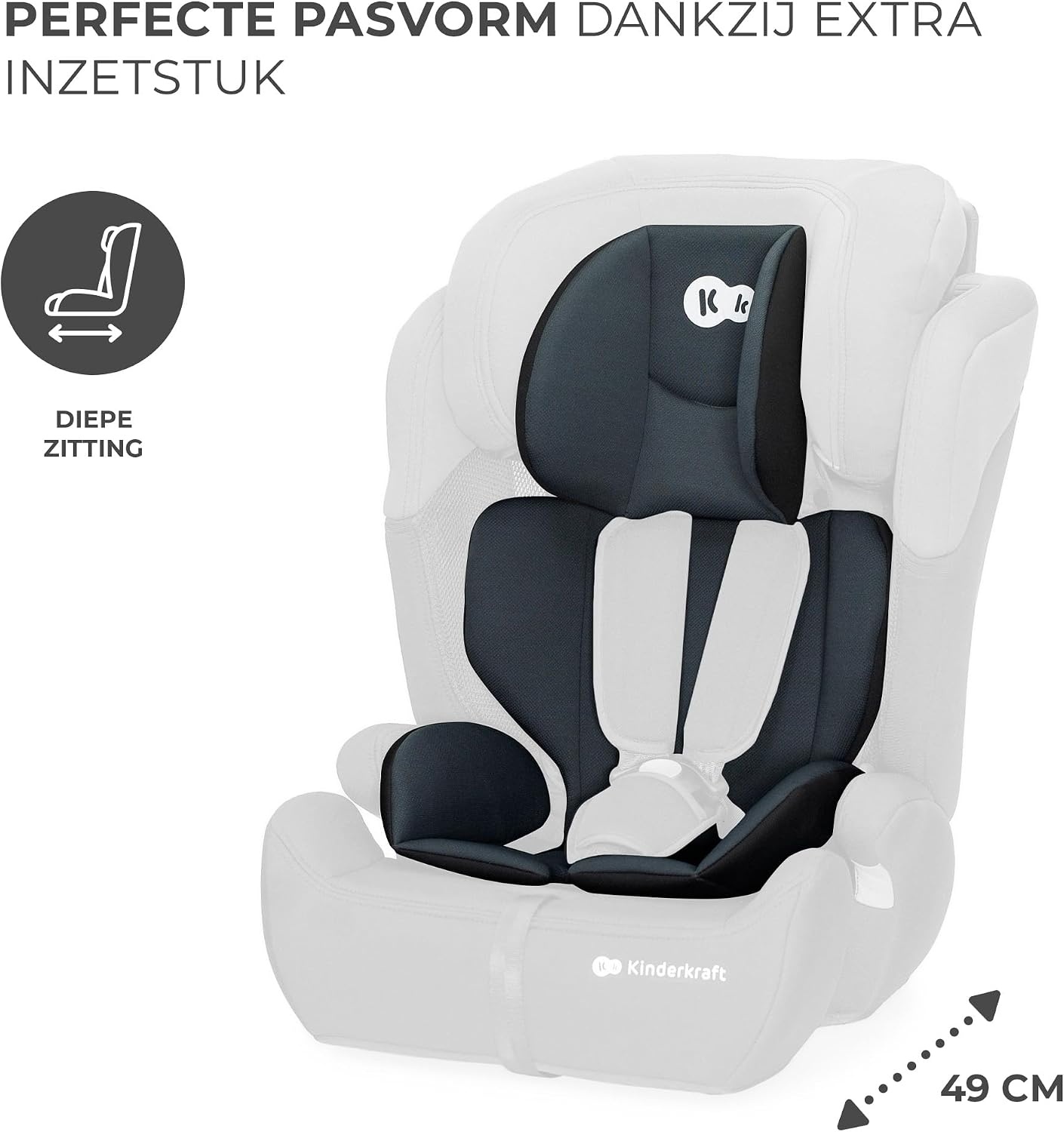 Kinderkraft COMFORT UP I-SIZE 76-150 cm Autostoeltje 9-36 kg, afstelbare hoofdsteun, veiligheidssystemen, Diepe zitting, Eenvoudig te reinigen, Groep 1/2/3, tot 12 jaar, zwart