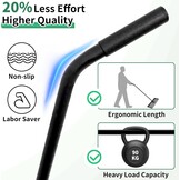 Grasrakel 75 x 25 cm, zware nivelleringshark met ergonomische gebogen handgreep, gazonhark voor aarde, grind, meststof, ideaal voor tuin, erf en golfbaan (185 cm)