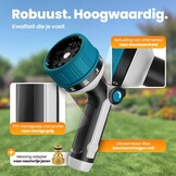 rainfactory plantenspuit - metalen sproeikop met 10 sproeipatronen - tuinsproeier met hoge druk & duimregeling - tuinslang sproeier met messing adapter, multifunctionele bloemen sproeier+