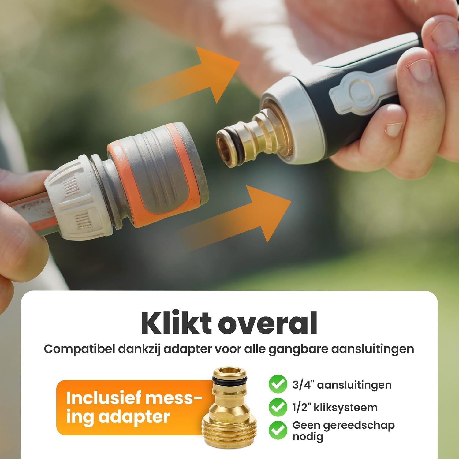 rainfactory plantenspuit - metalen sproeikop met 10 sproeipatronen - tuinsproeier met hoge druk & duimregeling - tuinslang sproeier met messing adapter, multifunctionele bloemen sproeier+