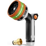 rainfactory plantenspuit - metalen sproeikop met 10 sproeipatronen - tuinsproeier met hoge druk & duimregeling - tuinslang sproeier met messing adapter, multifunctionele bloemen sproeier+