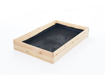 Moestuinbak - kweekbak - 140x80x18 cm - hout - met gronddoek