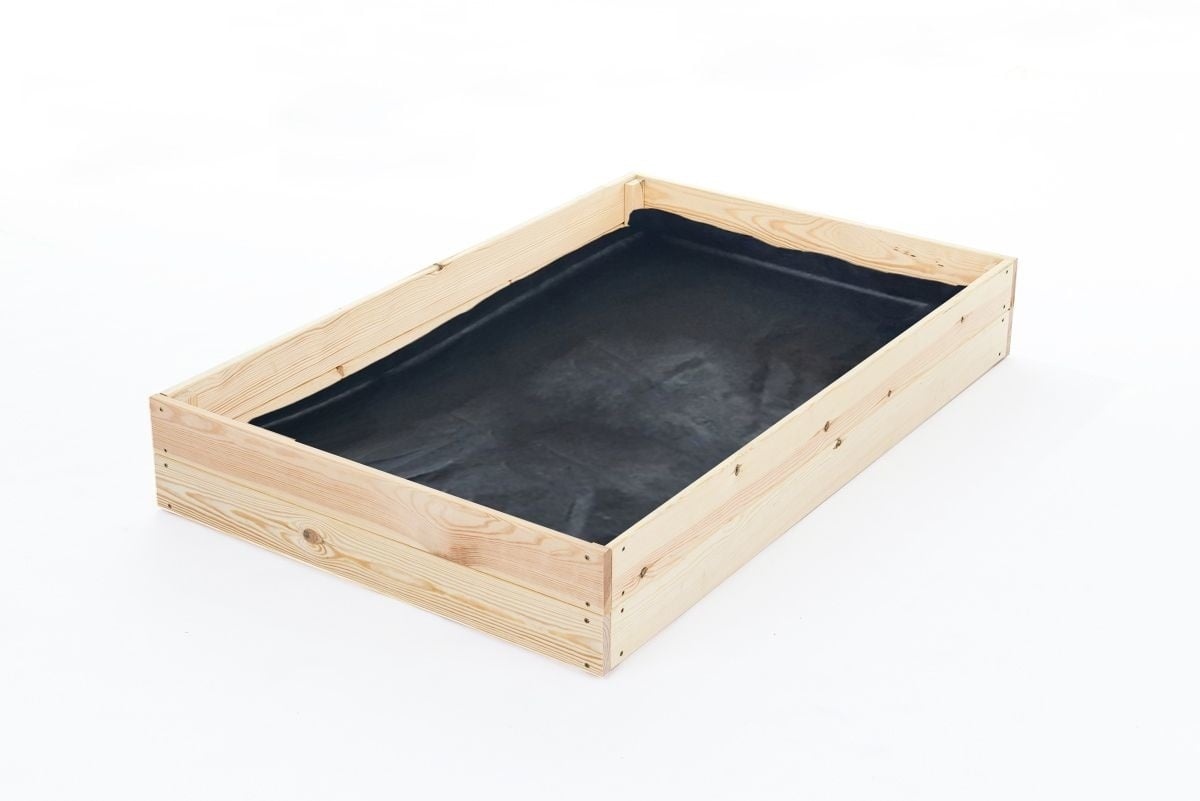 Moestuinbak - kweekbak - 140x80x18 cm - hout - met gronddoek