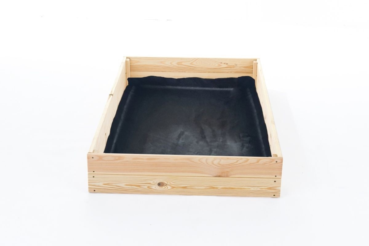 Moestuinbak - kweekbak - 140x80x18 cm - hout - met gronddoek