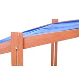 Zandbak - hout - met dak en bankjes - 120x120 cm - blauw