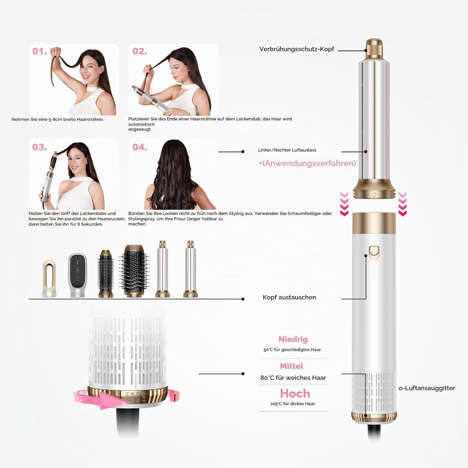 MogaWave Pro Air Styler 6-in-1 Haarstyler Blauw