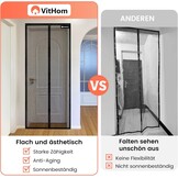 Vlamvertragend vliegengaas, balkondeur, magnetisch, glasvezelmateriaal, 85 x 210 cm, sterkere magneten, vliegengaas, deur, vliegengaas, zonder boren, insectenhor voor balkondeur/terrasdeur, zwart