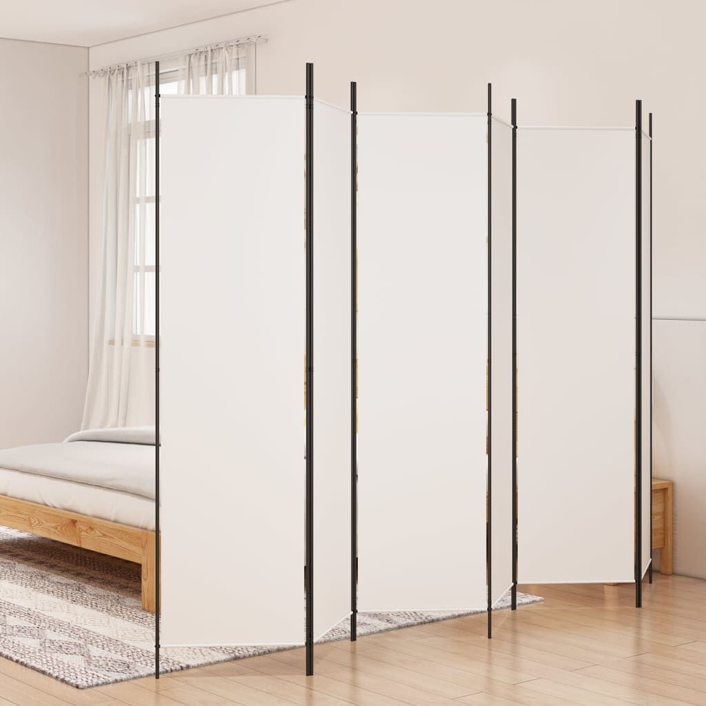 vidaXL Kamerscherm met 6 panelen 300x200 cm stof wit