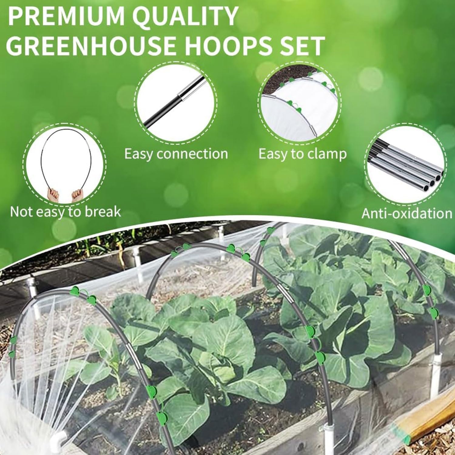 Moestuin Tunnelset 3x15 meter - 30 Bogen - Insectennet voor Planten en Groenten