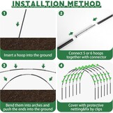 Moestuin Tunnelset 3x15 meter - 30 Bogen - Insectennet voor Planten en Groenten