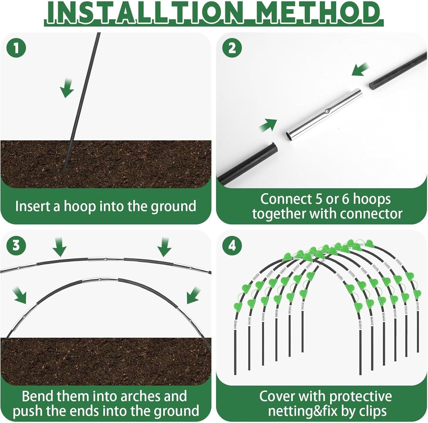 Moestuin Tunnelset 3x15 meter - 30 Bogen - Insectennet voor Planten en Groenten