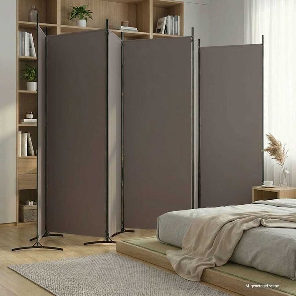 vidaXL Kamerscherm met 6 panelen 520x180 cm stof antracietkleurig