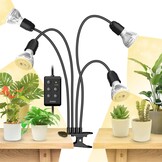 SANSI Led-plantenlamp voor kamerplanten, 600 W, volledig spectrum, 4 zwanenhals, clip, plantenlicht met timer, 4/8/12 uur, groeilamp met hoge PPFD-groeilamp voor tuin, broeikas