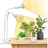 SANSI Led-plantenlamp voor kamerplanten, 600 W, volledig spectrum, 4 zwanenhals, clip, plantenlicht met timer, 4/8/12 uur, groeilamp met hoge PPFD-groeilamp voor tuin, broeikas