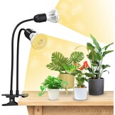 SANSI Led-plantenlamp voor kamerplanten, 600 W, volledig spectrum, 4 zwanenhals, clip, plantenlicht met timer, 4/8/12 uur, groeilamp met hoge PPFD-groeilamp voor tuin, broeikas