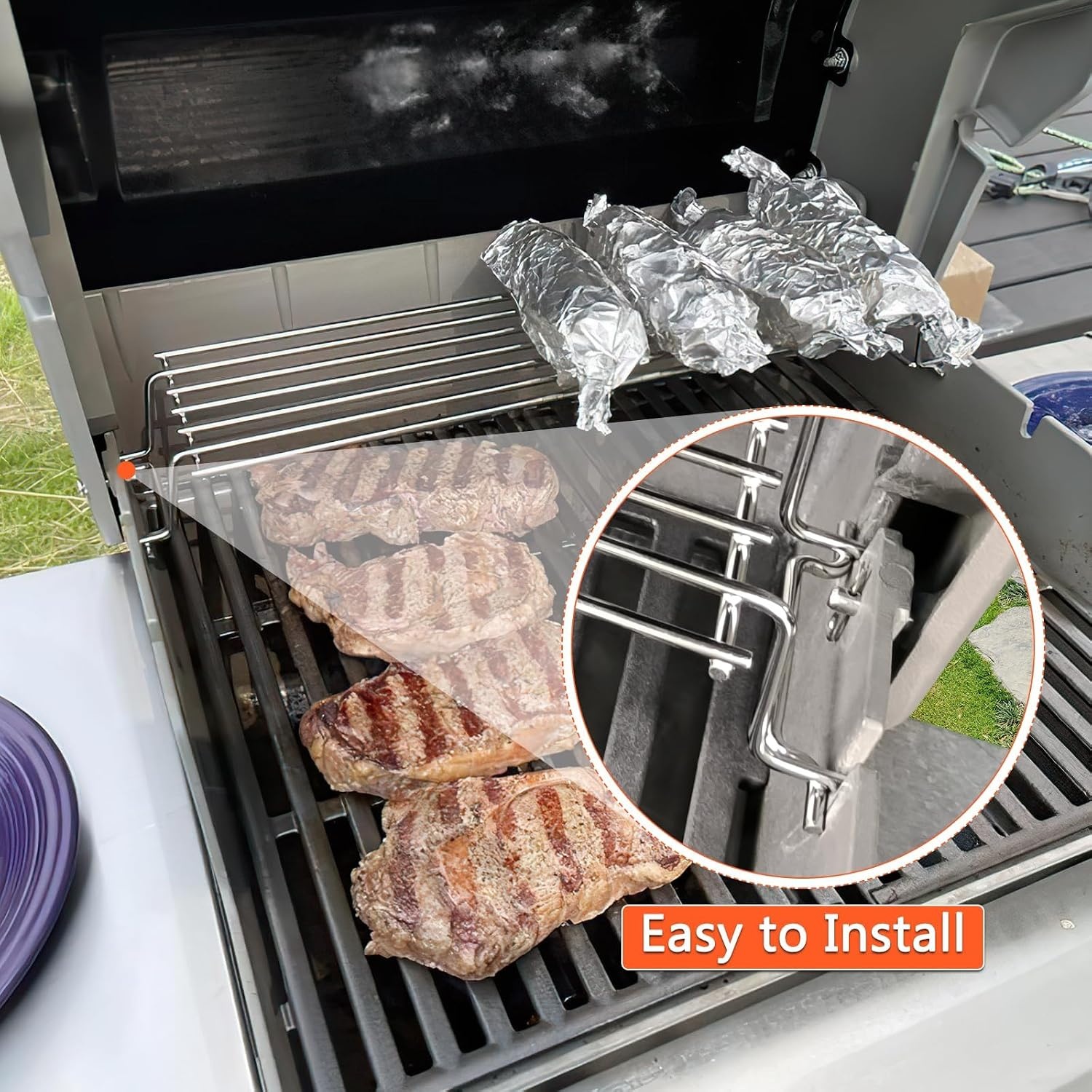 GFTIME 63.5cm Plating Warmhoudrek Vervangende onderdelen Vervangt voor Spirit 300 Series, Spirit E310 E320 E330 S310 S320 S330, Spirit 700, Weber 900, Platinum I en II Gasgrills.