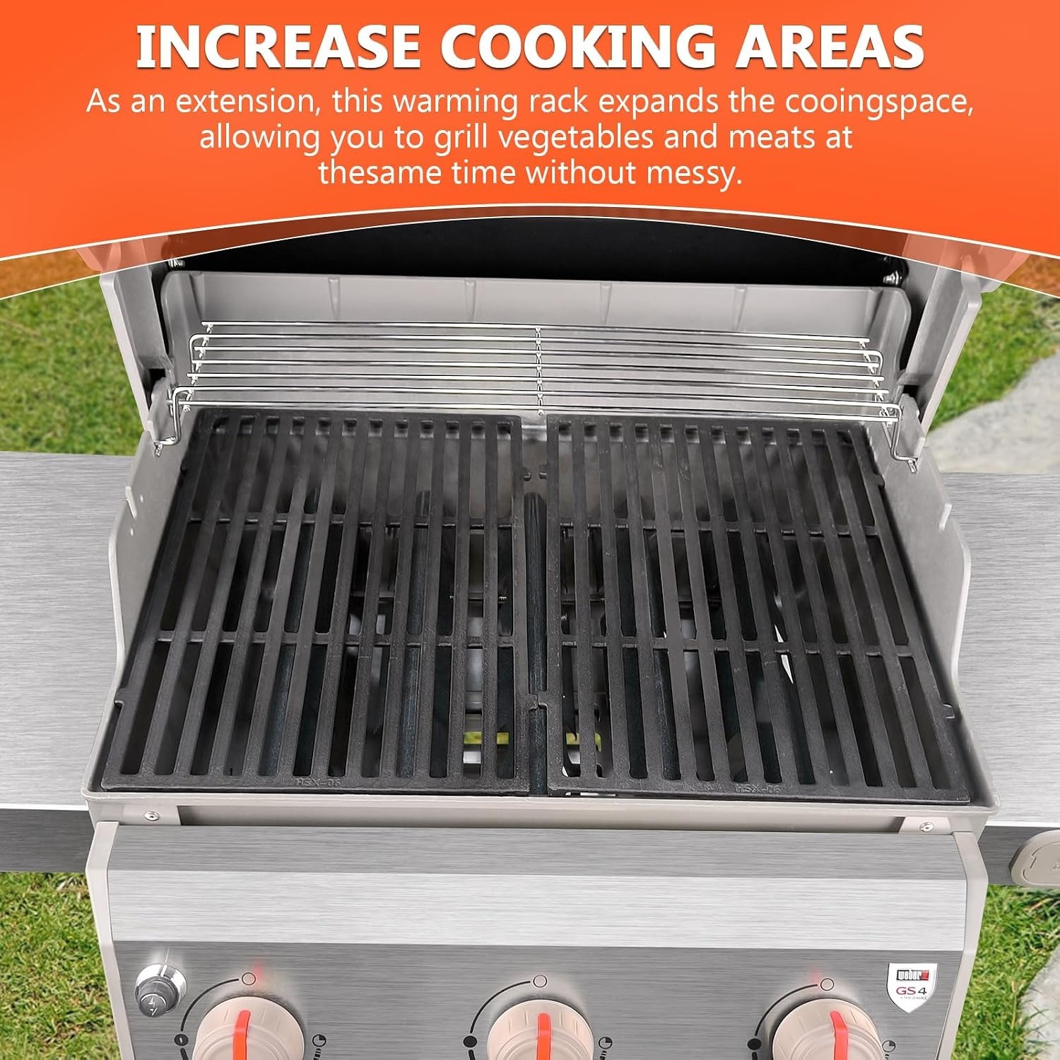 GFTIME 63.5cm Plating Warmhoudrek Vervangende onderdelen Vervangt voor Spirit 300 Series, Spirit E310 E320 E330 S310 S320 S330, Spirit 700, Weber 900, Platinum I en II Gasgrills.