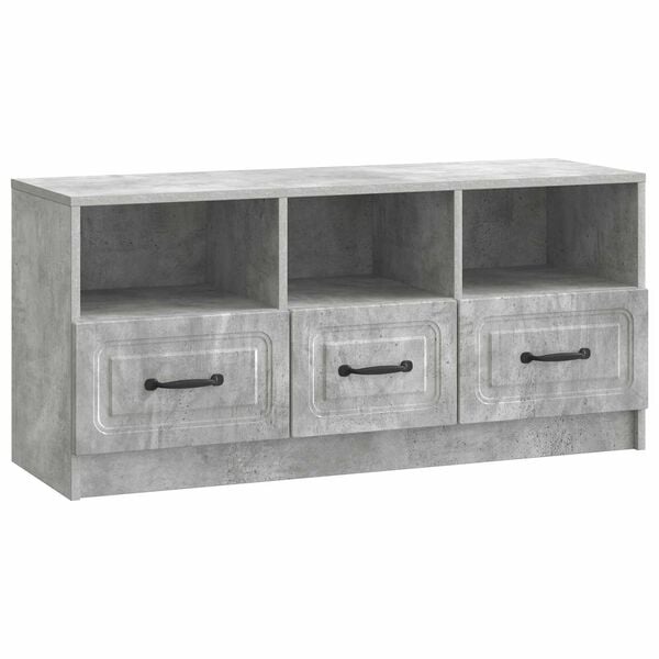 vidaXL TV-kast met lade Betongrijs 102 x 34,5 x 47 cm Bewerkt hout