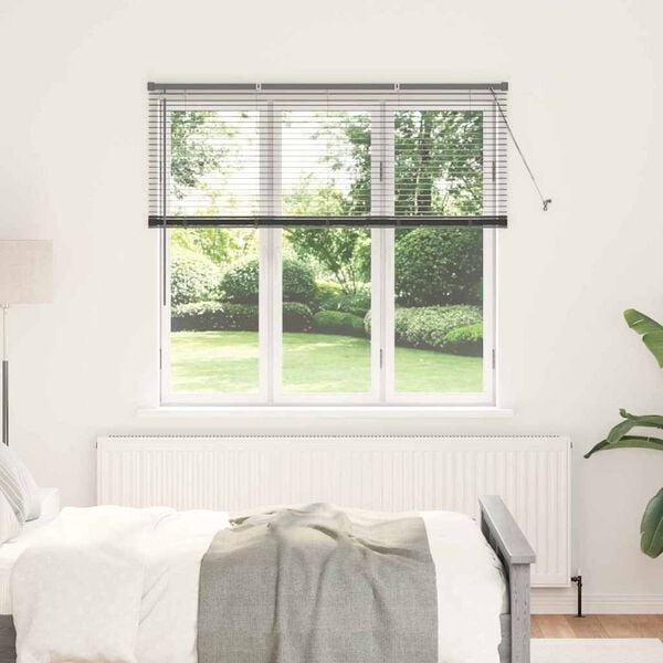 vidaXL Venetiaanse jaloezie Donkergrijs 130 x 145 cm 25 mm Aluminium