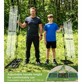 Gazonrakel 114 x 25 cm met verstelbare lengte, gazonnivelleringshark met 1,8 m lange roestvrijstalen steel, zeer belastbare gazonhark, moeiteloos zandhark voor tuin en achtertuin, voor het egaliseren - Maat 114x25x190cm