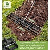 Gazonrakel 114 x 25 cm met verstelbare lengte, gazonnivelleringshark met 1,8 m lange roestvrijstalen steel, zeer belastbare gazonhark, moeiteloos zandhark voor tuin en achtertuin, voor het egaliseren - Maat 114x25x190cm