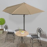 VidaXL Halve Balkonparasol Taupe 300x155 cm met Aluminium Paal - 58% Korting