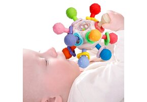 Roze Baby Bijtring Rammelaar Bal - Zintuiglijke Ontwikkeling & Tandjespijn Verlichting - 46% Korting