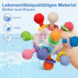 KmmiFF Baby Bijtring en Rammelaar Bal - BPA-vrij Siliconen - 10,5 x 10,5 cm - Roze