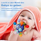 KmmiFF Baby Bijtring en Rammelaar Bal - BPA-vrij Siliconen - 10,5 x 10,5 cm - Roze