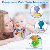 KmmiFF Baby Bijtring en Rammelaar Bal - BPA-vrij Siliconen - 10,5 x 10,5 cm - Roze