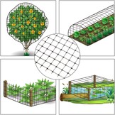 Ohuhu Vogelnet Tuinnet 2m x 30m - Zwart - Inclusief Kabelbinders en Grondpennen
