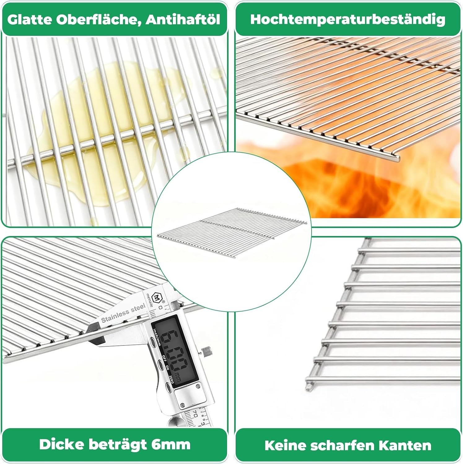 WELL GRILL RVS Gasbarbecue Vervangingsset 60 x 48 cm voor 3-Branders