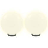 vidaXL LED-bollampen 2 st rond 30 cm PMMA