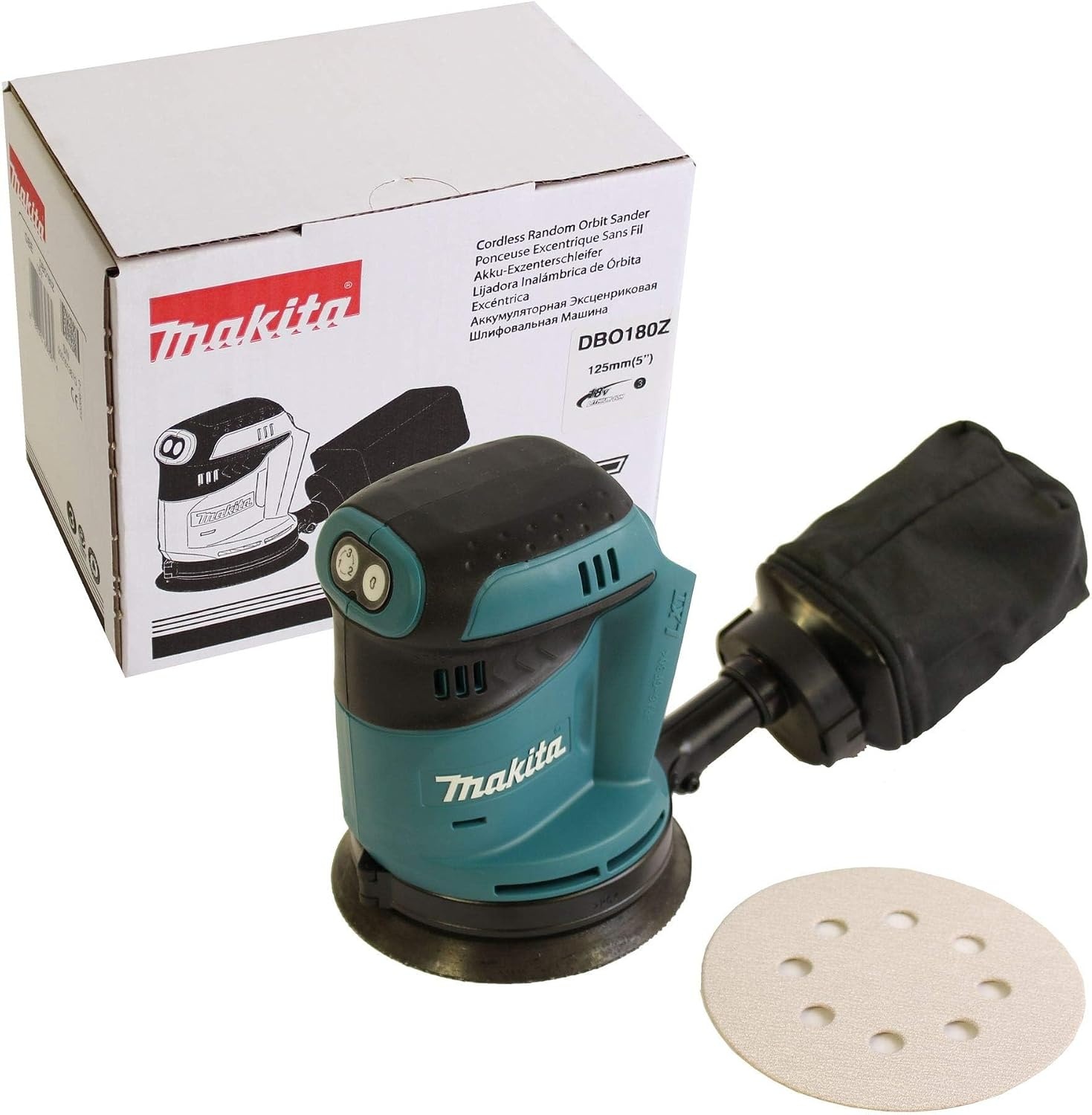 Makita DBO180Z Accu-Excentrische Schuurmachine, 16 x 450 mm, Blauw