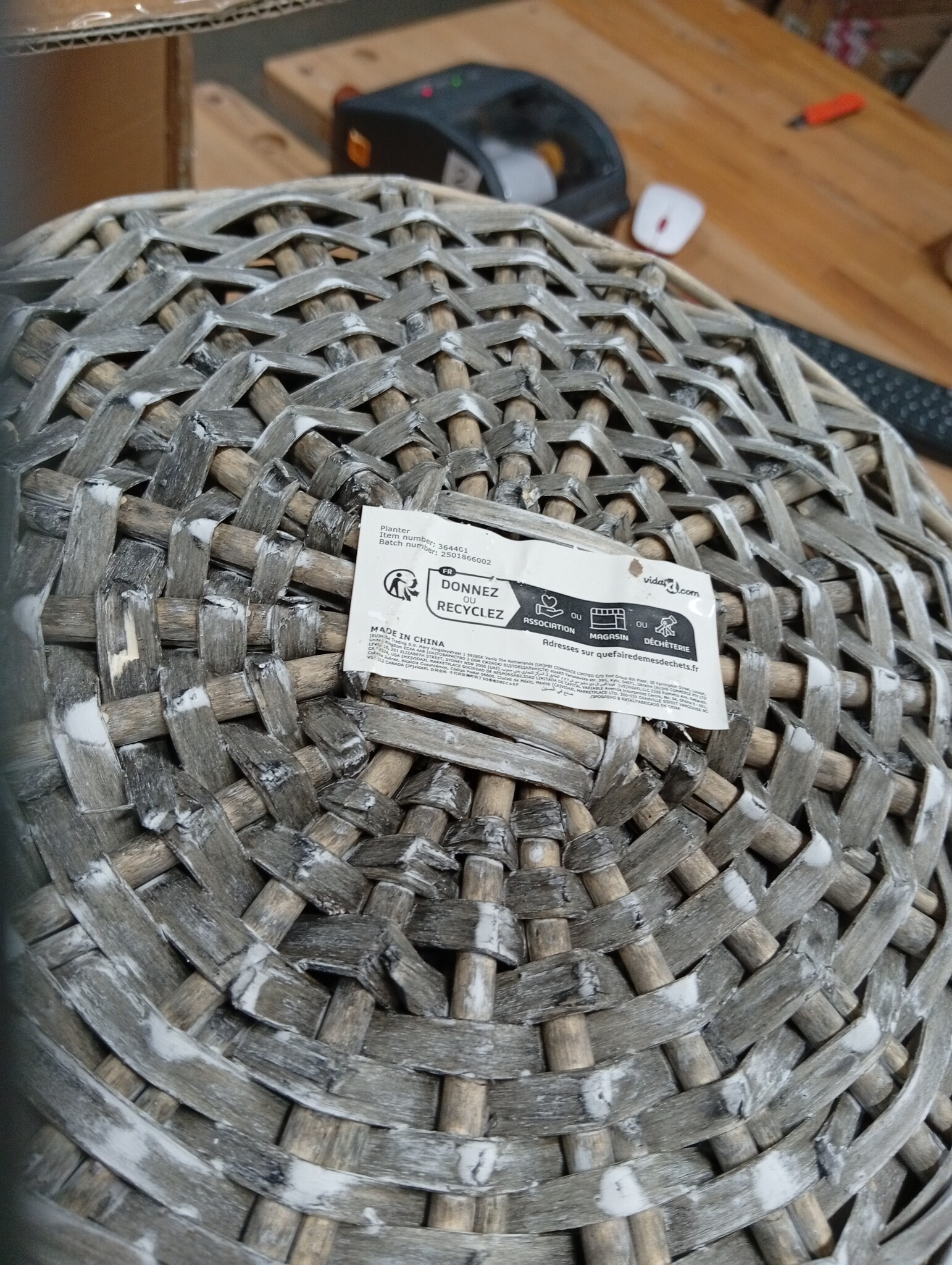 vidaXL Plantenbakken verhoogd 4 st wicker met PE-voering