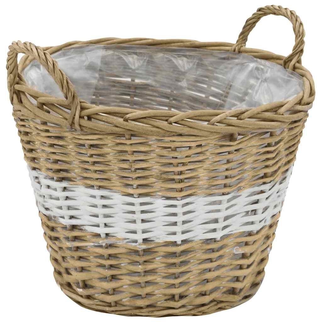 vidaXL Plantenbakken verhoogd 4 st wicker met PE-voering