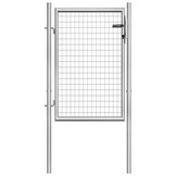 vidaXL Tuinpoort gegalvaniseerd staal 105x100 cm zilver
