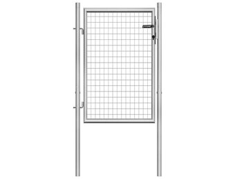 vidaXL Tuinpoort gegalvaniseerd staal 105x100 cm zilver