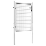 vidaXL Tuinpoort gegalvaniseerd staal 105x100 cm zilver