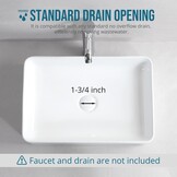 XIFIRY Rechthoekige Wastafel Opbouw 50 x 34 cm - Keramische Opzetwastafel - Wit