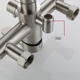 Kraan keukenmuurkraan voor keuken, met spuitpistool en 2 soorten waterstraal, kraanmuur draaibaar 360 ° uitloop, eenvoudige installatie keukenkraan wandmontage (Geborsteld roestvrij staal)