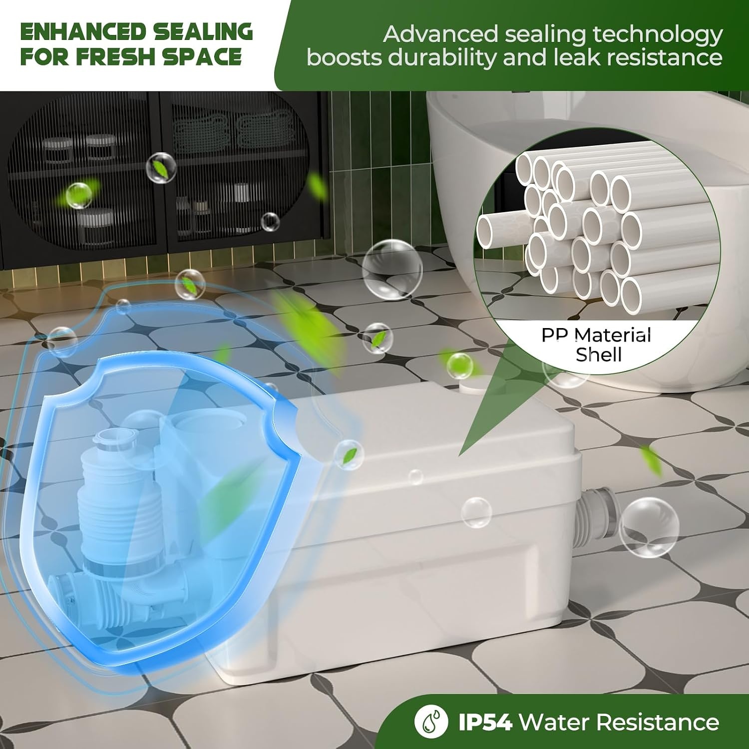 Macerator Pomp Gootsteen Riolering Sump Pomp Upflush tot 6 m met 3 waterinlaten voor kelder, gootsteen, douche, badkuip, wasserij, rioleringsbehandeling